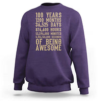 Vintage 100th Birthday Gift Sweatshirt 100 Years Of Being Awesome