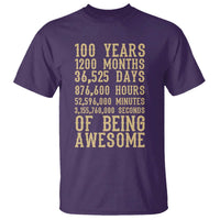 Vintage 100th Birthday Gift T Shirt 100 Years Of Being Awesome