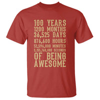 Vintage 100th Birthday Gift T Shirt 100 Years Of Being Awesome