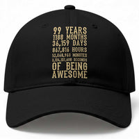 Vintage 99th Birthday Gift Baseball Cap 99 Years Of Being Awesome