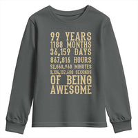 Vintage 99th Birthday Gift Youth Sweatshirt 99 Years Of Being Awesome