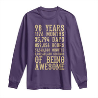 Vintage 98th Birthday Gift Long Sleeve Shirt 98 Years Of Being Awesome