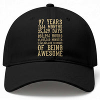Vintage 97th Birthday Gift Baseball Cap 97 Years Of Being Awesome