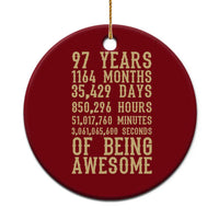 Vintage 97th Birthday Gift Ceramic Ornament 97 Years Of Being Awesome