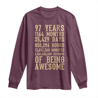 Vintage 97th Birthday Gift Long Sleeve Shirt 97 Years Of Being Awesome