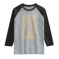 Vintage 96th Birthday Gift Raglan Shirt 96 Years Of Being Awesome