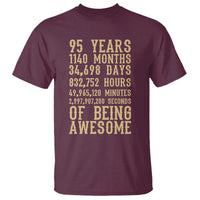 Vintage 95th Birthday Gift T Shirt 95 Years Of Being Awesome