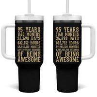 Vintage 95th Birthday Gift Tumbler With Handle 95 Years Of Being Awesome
