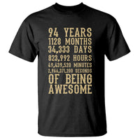 Vintage 94th Birthday Gift T Shirt 94 Years Of Being Awesome