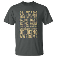 Vintage 94th Birthday Gift T Shirt 94 Years Of Being Awesome