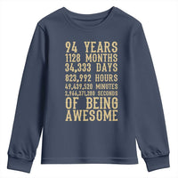 Vintage 94th Birthday Gift Youth Sweatshirt 94 Years Of Being Awesome