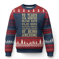 Vintage 93rd Birthday Gift Ugly Christmas Sweater 93 Years Of Being Awesome