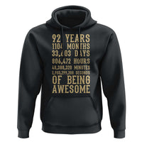 Vintage 92nd Birthday Gift Hoodie 92 Years Of Being Awesome