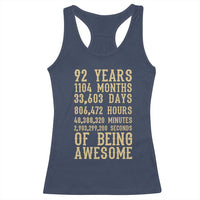 Vintage 92nd Birthday Gift Racerback Tank Top 92 Years Of Being Awesome
