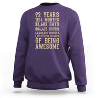 Vintage 92nd Birthday Gift Sweatshirt 92 Years Of Being Awesome