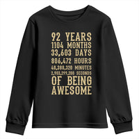 Vintage 92nd Birthday Gift Youth Sweatshirt 92 Years Of Being Awesome