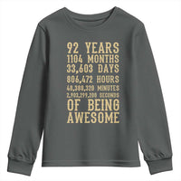 Vintage 92nd Birthday Gift Youth Sweatshirt 92 Years Of Being Awesome