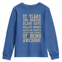 Vintage 92nd Birthday Gift Youth Sweatshirt 92 Years Of Being Awesome