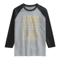 Vintage 91st Birthday Gift Raglan Shirt 91 Years Of Being Awesome