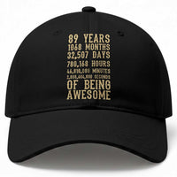 Vintage 89th Birthday Gift Baseball Cap 89 Years Of Being Awesome