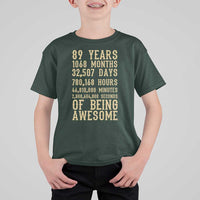 Vintage 89th Birthday Gift T Shirt For Kid 89 Years Of Being Awesome