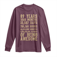 Vintage 89th Birthday Gift Long Sleeve Shirt 89 Years Of Being Awesome