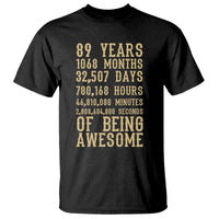 Vintage 89th Birthday Gift T Shirt 89 Years Of Being Awesome