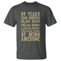 Vintage 89th Birthday Gift T Shirt 89 Years Of Being Awesome