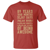 Vintage 89th Birthday Gift T Shirt 89 Years Of Being Awesome