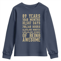 Vintage 89th Birthday Gift Youth Sweatshirt 89 Years Of Being Awesome