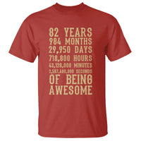 Vintage 82nd Birthday Gift T Shirt 82 Years Of Being Awesome