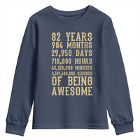 Vintage 82nd Birthday Gift Youth Sweatshirt 82 Years Of Being Awesome