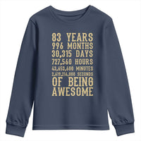 Vintage 83rd Birthday Gift Youth Sweatshirt 83 Years Of Being Awesome