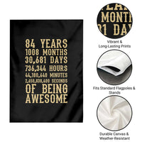 Vintage 84th Birthday Gift Garden Flag 84 Years Of Being Awesome
