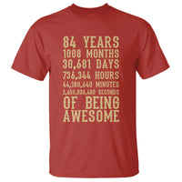 Vintage 84th Birthday Gift T Shirt 84 Years Of Being Awesome