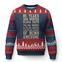 Vintage 85th Birthday Gift Ugly Christmas Sweater 85 Years Of Being Awesome