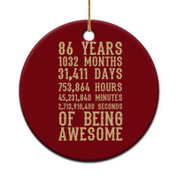 Vintage 86th Birthday Gift Ceramic Ornament 86 Years Of Being Awesome