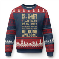 Vintage 86th Birthday Gift Ugly Christmas Sweater 86 Years Of Being Awesome