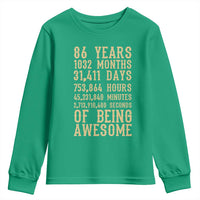Vintage 86th Birthday Gift Youth Sweatshirt 86 Years Of Being Awesome