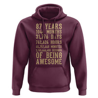 Vintage 87th Birthday Gift Hoodie 87 Years Of Being Awesome
