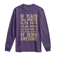 Vintage 87th Birthday Gift Long Sleeve Shirt 87 Years Of Being Awesome