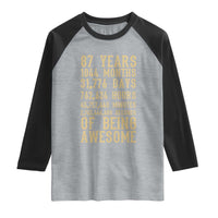 Vintage 87th Birthday Gift Raglan Shirt 87 Years Of Being Awesome