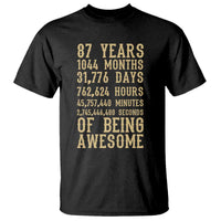 Vintage 87th Birthday Gift T Shirt 87 Years Of Being Awesome