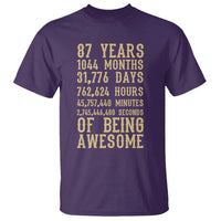 Vintage 87th Birthday Gift T Shirt 87 Years Of Being Awesome