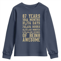Vintage 87th Birthday Gift Youth Sweatshirt 87 Years Of Being Awesome