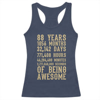 Vintage 88th Birthday Gift Racerback Tank Top 88 Years Of Being Awesome