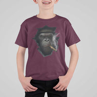 Cool Gorilla With Cigar T Shirt For Kid Animal Lover Gift - Wonder Print Shop