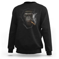 Cool Gorilla With Cigar Sweatshirt Animal Lover Gift - Wonder Print Shop