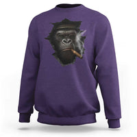 Cool Gorilla With Cigar Sweatshirt Animal Lover Gift - Wonder Print Shop