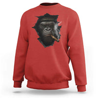Cool Gorilla With Cigar Sweatshirt Animal Lover Gift - Wonder Print Shop
